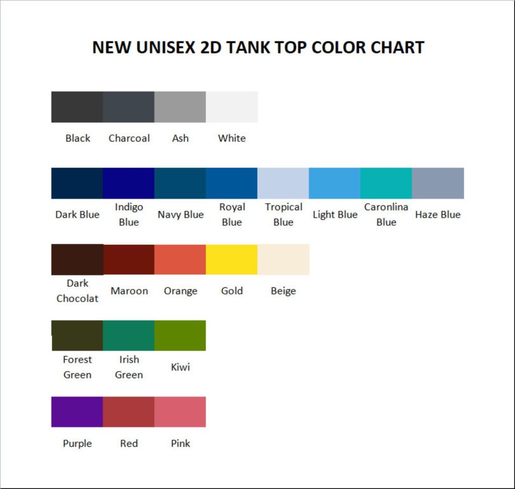 tank top color chart - Dragon Ball Daima Merch