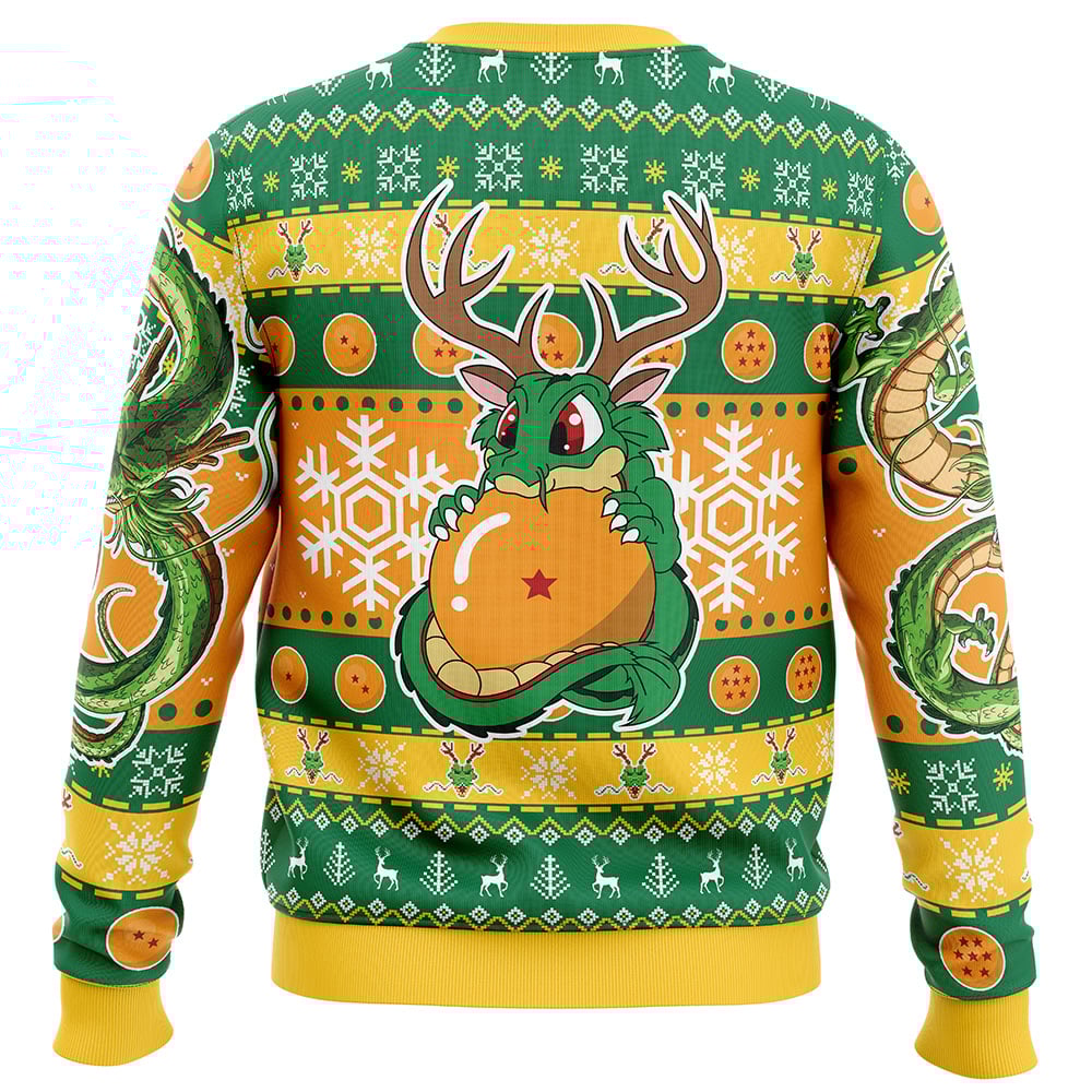 Christmas Chibi Shenron Dragon Ball Z Ugly Christmas Sweater BACK mockup - Dragon Ball Daima Merch
