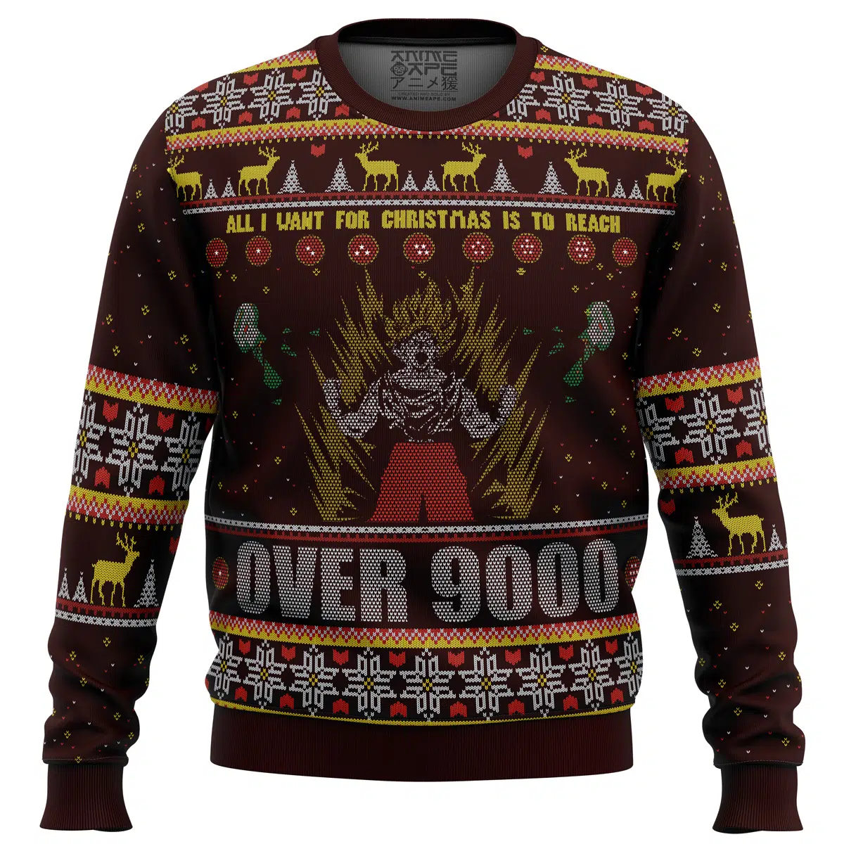DBZ Goku Over 9000 Dragon Ball Z men sweatshirt FRONT mockup - Dragon Ball Daima Merch