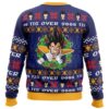 Tis Over 9000 DBZ PC Ugly Christmas Sweater back mockup - Dragon Ball Daima Merch